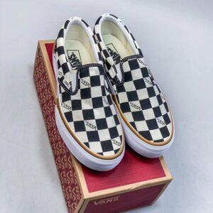 VANS Stacked Checkerboard Slip On Canvas Shoes